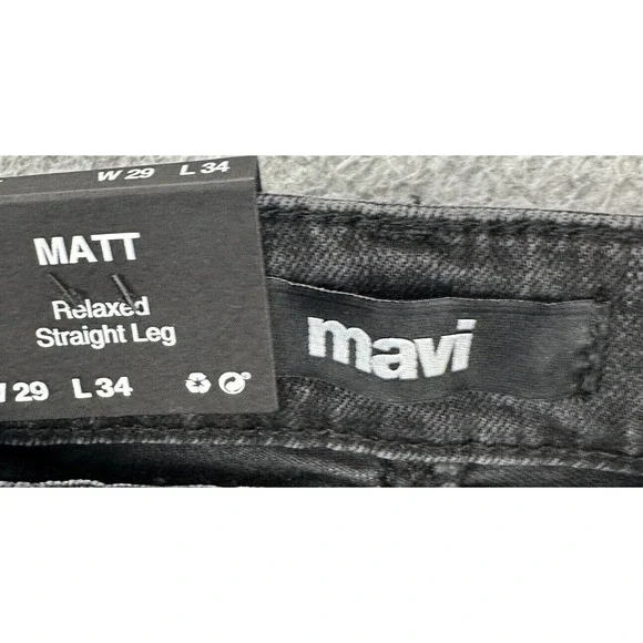 Mavi Jeans Mens 29X34 Matt Grey Distressed Relaxed Straight‎ 5 Pocket Denim NEW